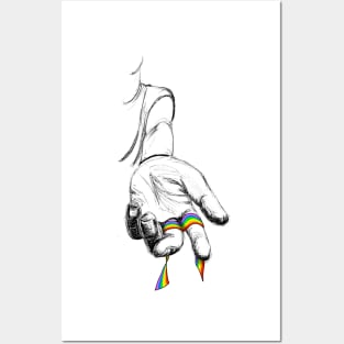 Hand holding rainbow lint Posters and Art